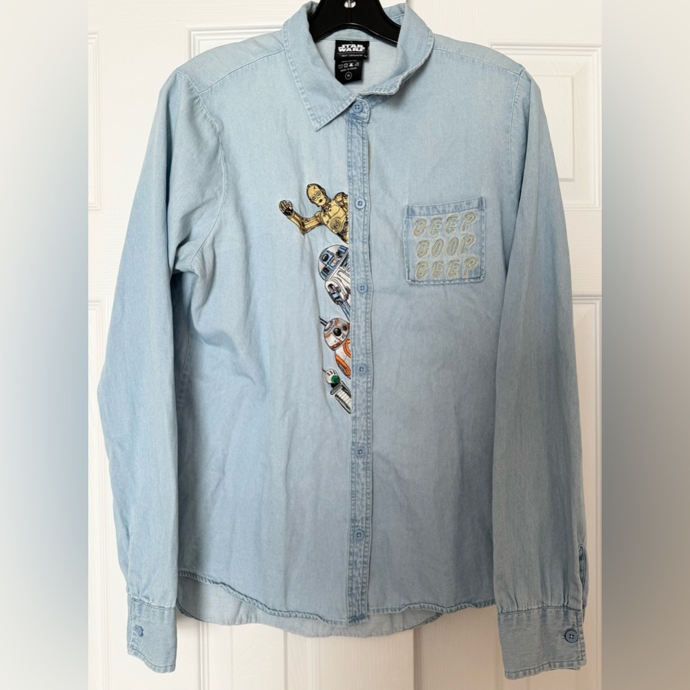 Star Wars Light Blue Button Down Shirt